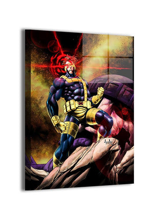 Optic Overload Cyclops wall art — Marvel square print by Chucky Penero, image 1.