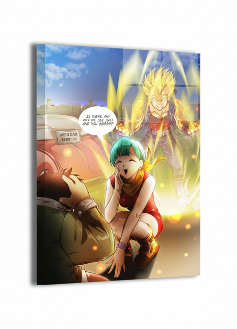 Over 9000 wall art metal print displaying bold contrast and luminous highlights, capturing an iconic power surge moment on durable aluminum by Snapping Turtle Gallery