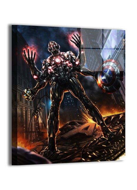 Overpowered AI Ultron wall art — Marvel square print by Oliver Morit, image 1.