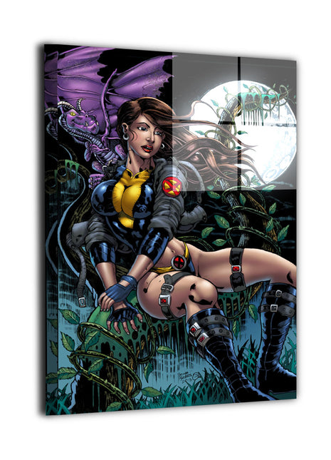 Shadowcat and Lockheed Phase Shift reflective wall art mockup by Sherwin Saynes