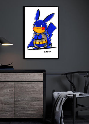 Pikachu Batman acrylic wall art by Rick Basaldua