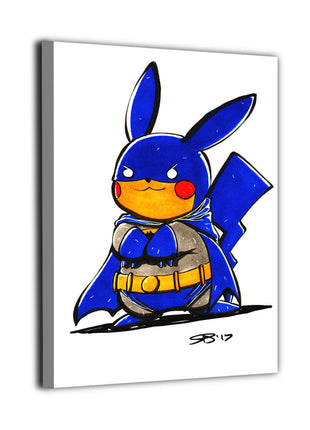 Pikachu Batman canvas wall art by Rick Basaldua