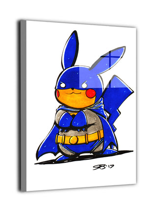 Pikachu Batman metal wall art by Rick Basaldua