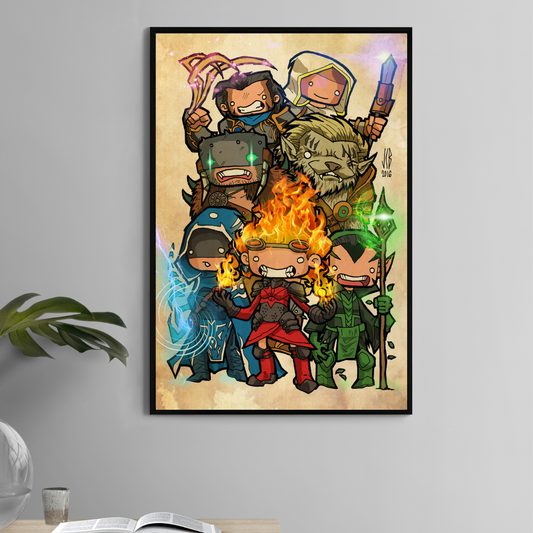 Planeswalker Mayhem Poster Print – Magic the Gathering Chibi Wall Art