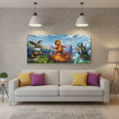 Pokemon glossy canvas mockup