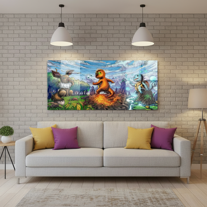 Pokemon glossy canvas with prominent reflections
