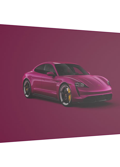 art print of the Porsche Taycan in anime style, showcasing sleek electric performance and futuristic design.