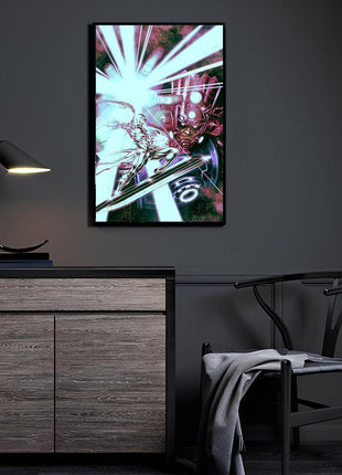Power Cosmic Galactus and Silver Surfer Marvel acrylic wall art by Ryan Pasibe