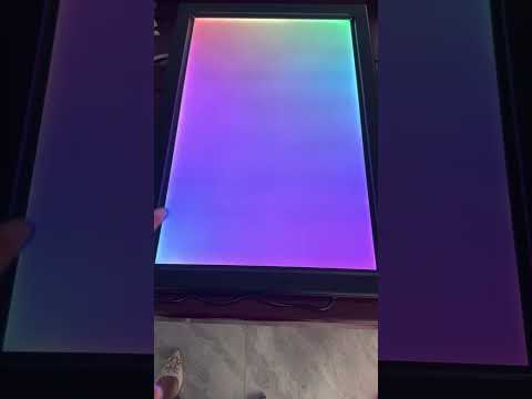 Video Close-up detail of the vibrant backlighting on a 16x24 Acrylic Lightbox Frame as well as control feature 