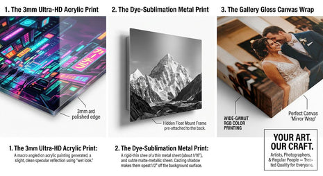 Custom Wall Art Printing | 3mm Acrylic, Metal & Canvas Prints | STG - Snapping Turtle Gallery