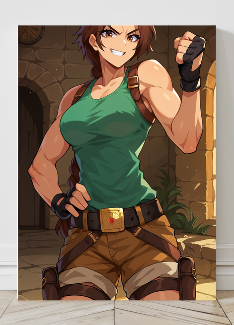 Relic Hunter Warrior Canvas Wall Art featuring Lara Croft from Tomb Raider