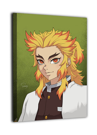 Flame Hashira's Spirit Rengoku canvas wall art print by Sam DelaTorre