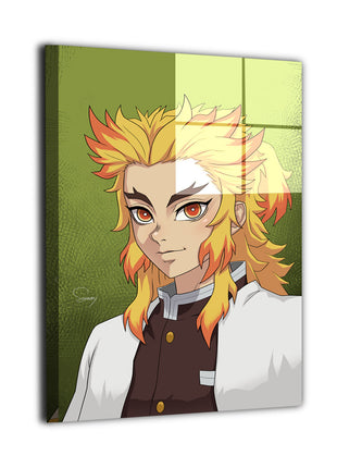 Flame Hashira's Spirit Rengoku metal wall art print by Sam DelaTorre