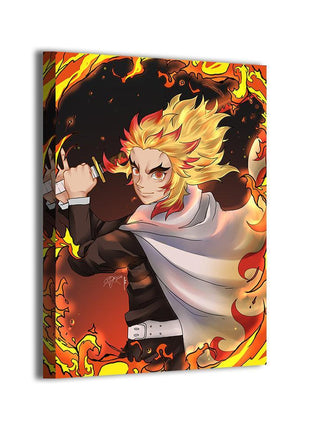 Flame Pillar Resolve Rengoku canvas wall art print by Emmanuel Centeno