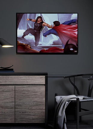 Roman Reigns vs Superman acrylic wall art by Ben Asher