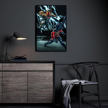 Rivals in the Rain Poster Print – Red Robin vs Red Hood DC Comics Wall Art