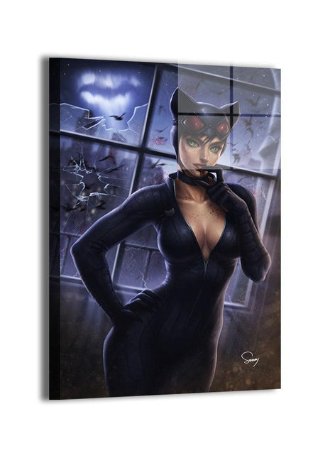 Catwoman Rooftop Wall Art dye-sublimated metal print by Sam DelaTorre