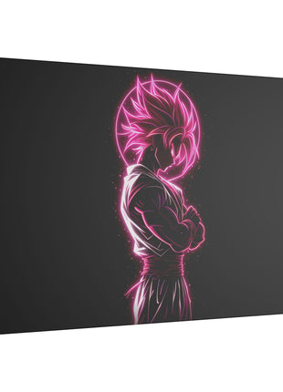 "Goku Rose Wall Art on premium canvas, acrylic, and metal – front view featuring iconic Dragon Ball Goku with a rose motif"

