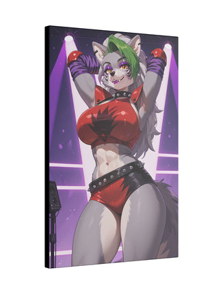 Sexy Roxanne Wolf Wall Art on premium canvas, acrylic, and metal – front view featuring Roxanne Wolf from Five Nights at Freddy’s