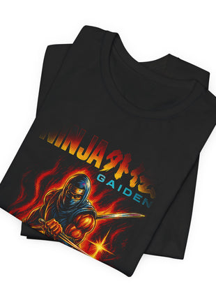 Folded view of the black Ryu Hayabusa Ninja Blade Graphic T-Shirt.