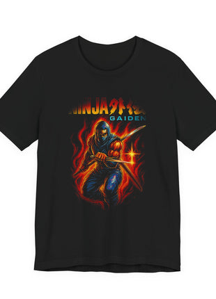 Front view of the black Ryu Hayabusa Ninja Blade Graphic T-Shirt.