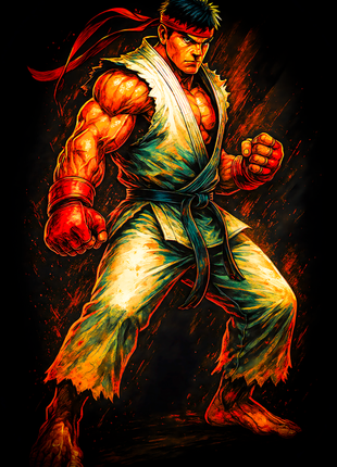Ryu Street Fighter wall art in Acrylic, Canvas and Metal