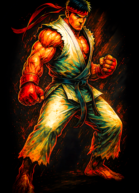 Ryu Street Fighter wall art in Acrylic, Canvas and Metal