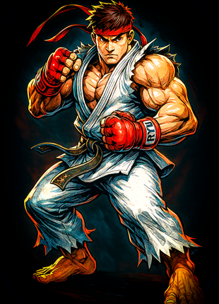 Ryu Street Fighter wall art in Acrylic, Canvas and Metal
