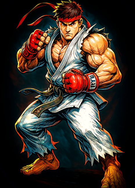 Ryu Street Fighter wall art in Acrylic, Canvas and Metal