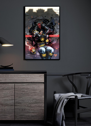 Saber Clash by Ryan Pasibe (colors Brian Valeza) displayed in a modern room.