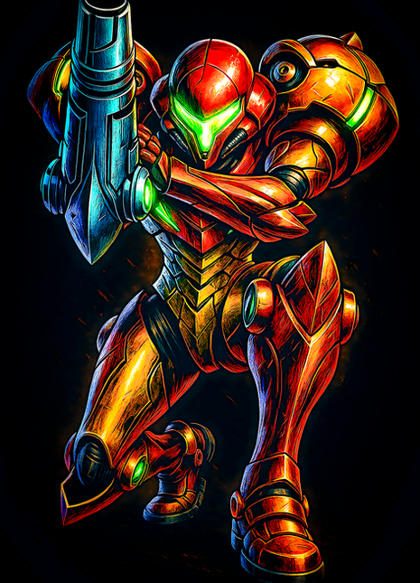 Samus Aran Metroid wall art in Acrylic, Canvas and Metal