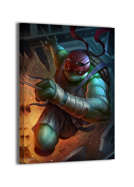 Savage Sai Strike Wall Art Canvas Print – Raphael TMNT by Nopeys