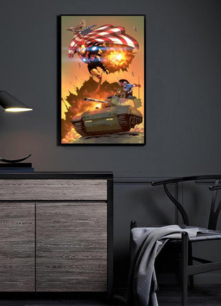 Sentinel and Avenger Captain America Iron Man — Captain America Iron Man Marvel wall art by Jesse Hansen