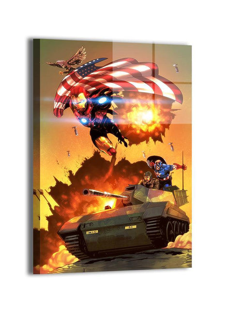 Sentinel and Avenger Captain America Iron Man — Captain America Iron Man Marvel wall art by Jesse Hansen