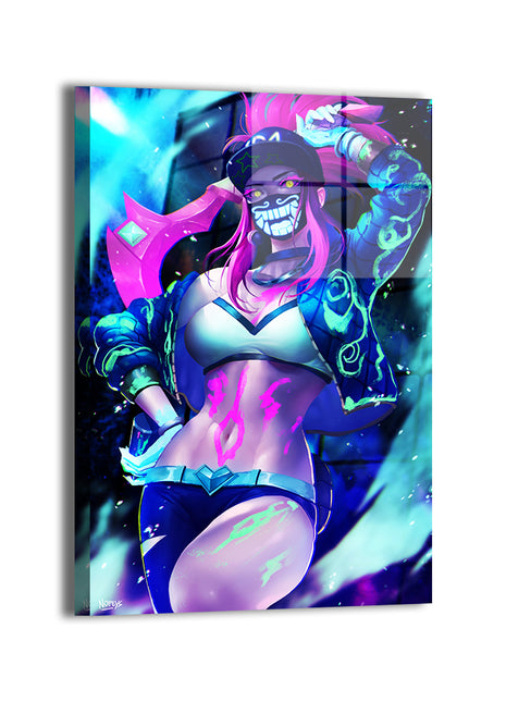 Akali from League of Legends by Nopeys; metallic surface with reflective tones.