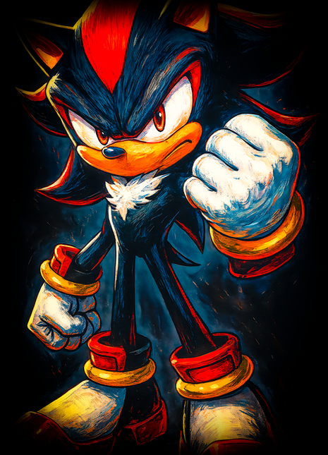 Shadow the Hedgehog Sonic the Hedgehog wall art in Acrylic, Canvas and Metal