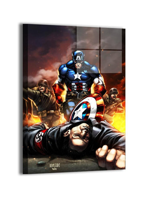 Shield Bearer vs Army Captain America — Captain America Marvel wall art by Ryan Pasibe