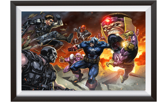 Captain America 11x17 comic wall art by Ryan Pasibe featuring Marvel heroes and villains.
