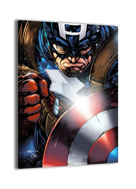 Shieldborne Valor Captain America Marvel acrylic print by Brian Balondo