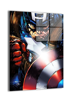 Shieldborne Valor Captain America Marvel acrylic print by Brian Balondo