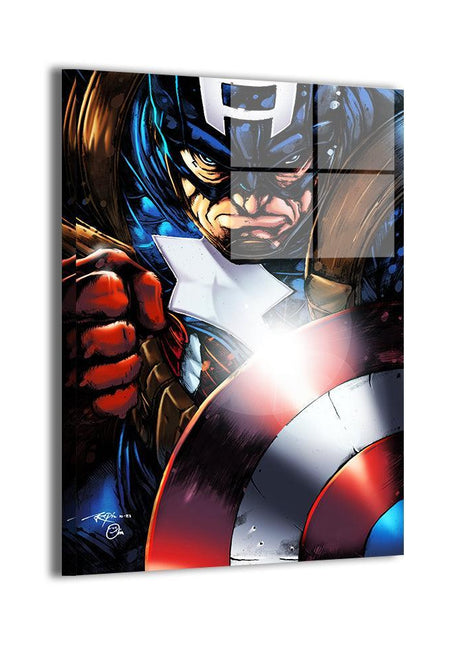 Shieldborne Valor Captain America Marvel acrylic print by Brian Balondo