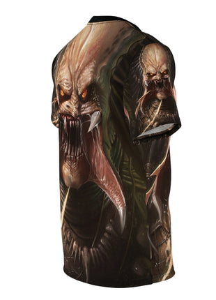 Side view of the Predator Prey T-shirt showing artwork across the sleeve.