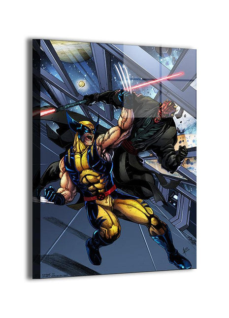 Sith Meets Adamantium Darth Maul vs Wolverine wall art — Marvel square print by Jey Soliva, image 1.