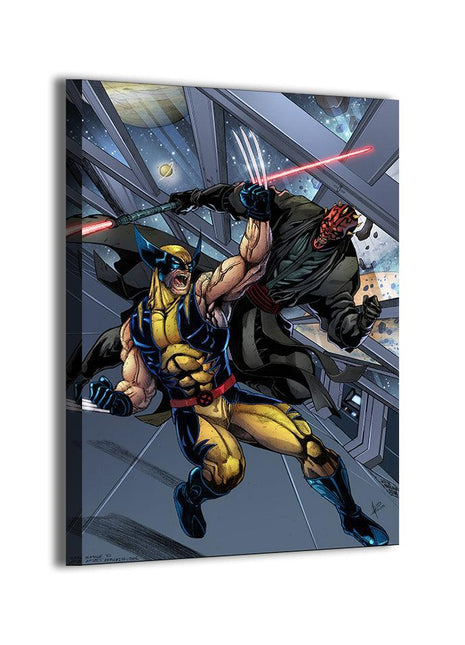 Sith Meets Adamantium Darth Maul vs Wolverine wall art — Marvel square print by Jey Soliva, image 2.