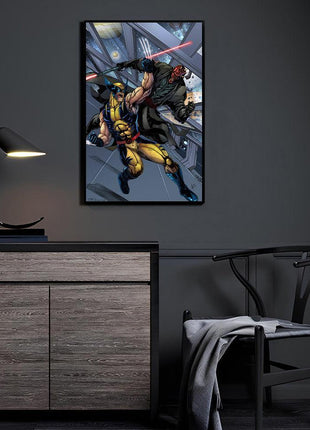 Sith Meets Adamantium Darth Maul vs Wolverine wall art — Marvel square print by Jey Soliva, image 3.