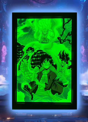 Close side view of a Slim 16x24 RGB LED lightbox frame showing the aluminum profile and acrylic artwork fit