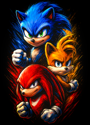 Sonic, Tails, and Knuckles Sonic the Hedgehog wall art in Acrylic, Canvas and Metal