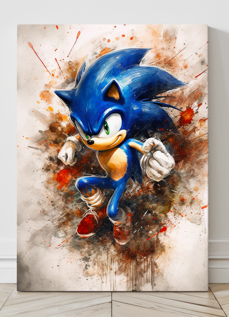Sonic the Hedgehog Retro Pop Art Wall Art Acrylic Print, Premium Wall Art by Snapping Turtle Gallery