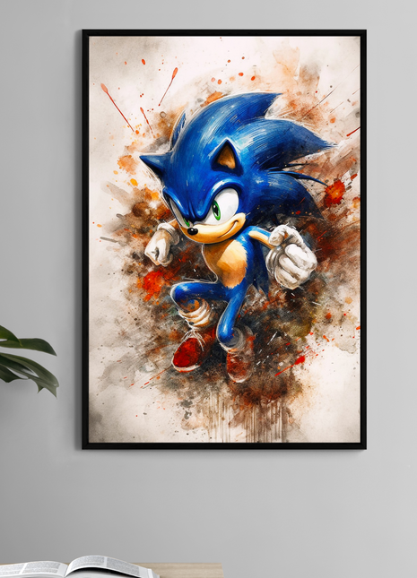 Sonic the Hedgehog Retro Pop Art Wall Art Acrylic Print, Premium Wall Art by Snapping Turtle Gallery