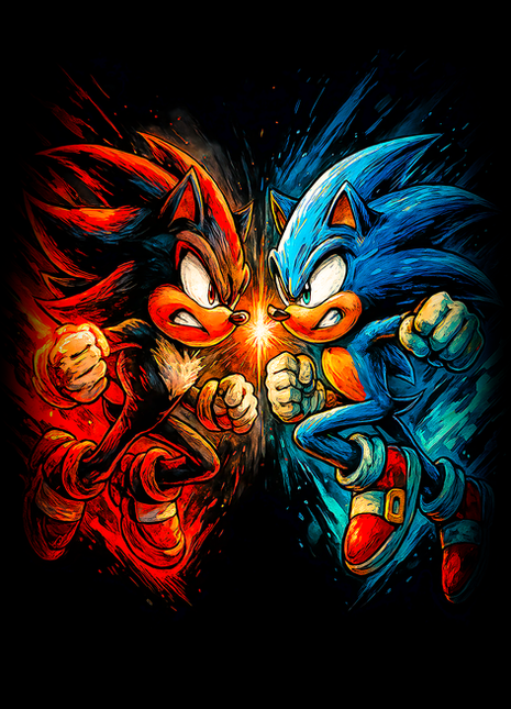 Sonic and Shadow Sonic the Hedgehog wall art in Acrylic, Canvas and Metal